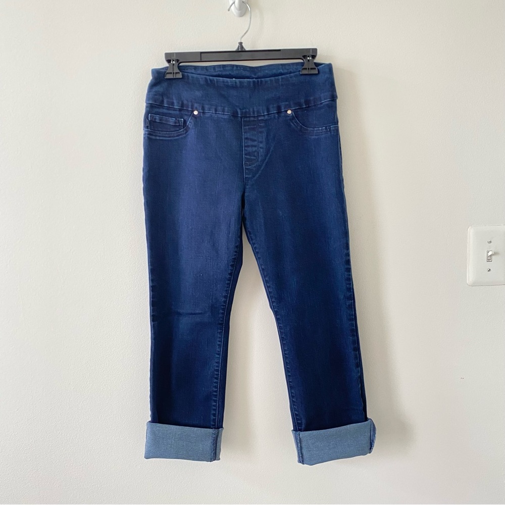 LEE Women’s Stretch Jeans Pull-on Slimming Fix Slim Straight Blue